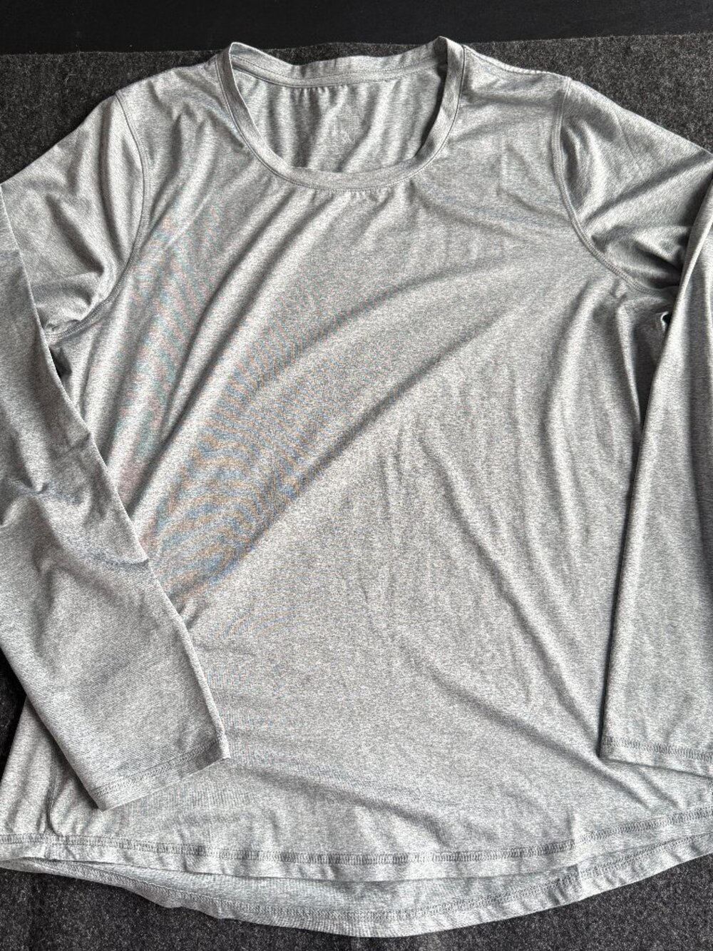 Icyzone Mens XXL Gray Long Sleeve Athletic Workout Shirt Activewear
